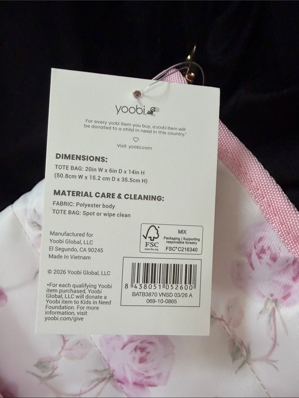 NWT! LOVE SHACK FANCY x TARGET Yoobi Ribbon Rosa Quilted Floral Tote Bag - Picture 11 of 14